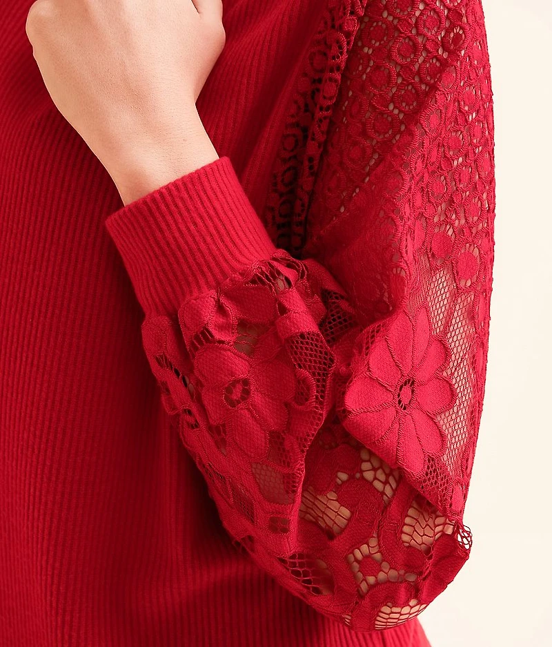 Floral Lace Sleeve Top