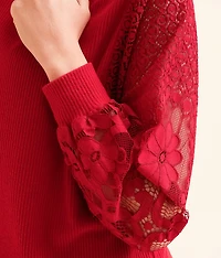Floral Lace Sleeve Top
