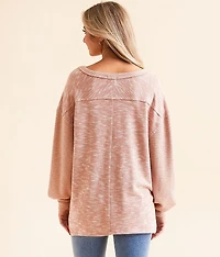 Pieced Waffle Knit Top