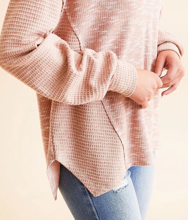 Pieced Waffle Knit Top