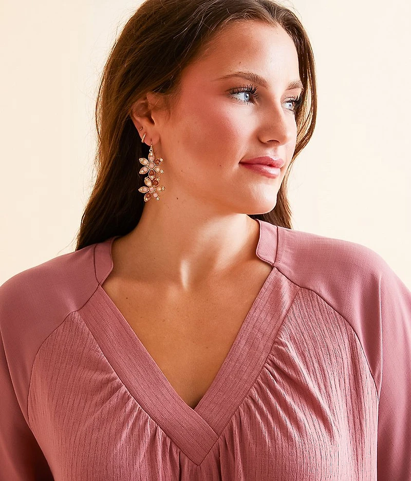 Pleated V-Neck Top
