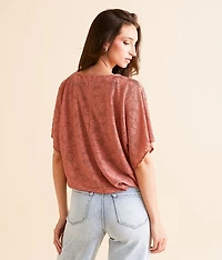 Textured Lace-Up Top