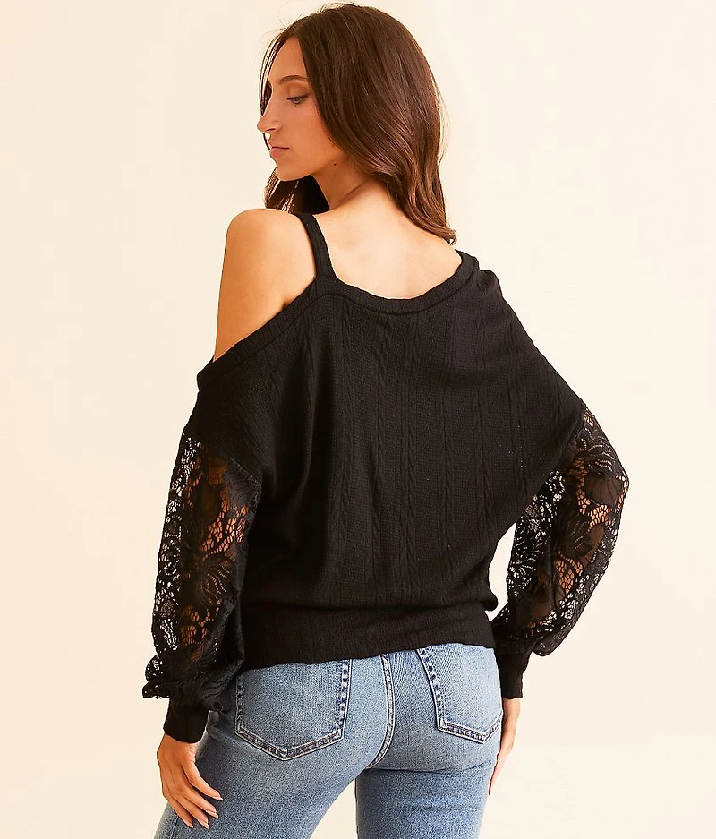 Cold Shoulder Textured Top