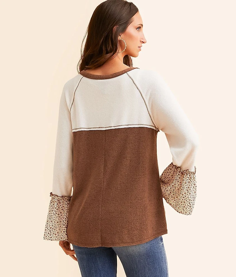 Color Block Henley Top