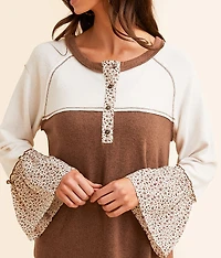 Color Block Henley Top