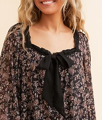 Floral Mesh Top