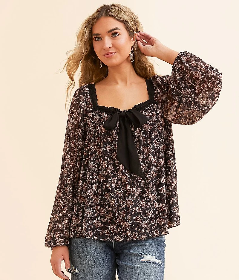Floral Mesh Top