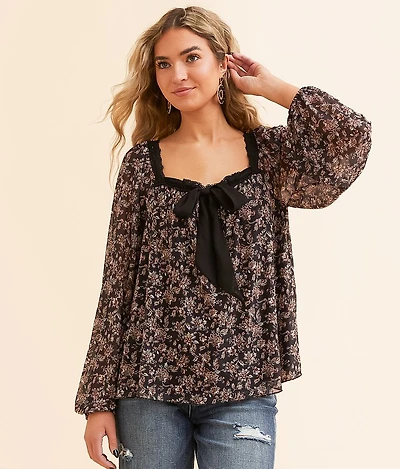 Floral Mesh Top