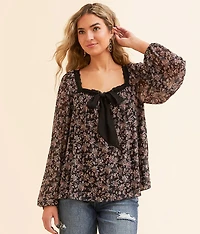 Floral Mesh Top