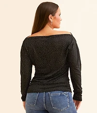 Rhinestone Mesh Top