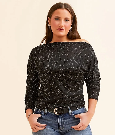 Rhinestone Mesh Top