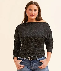 Rhinestone Mesh Top