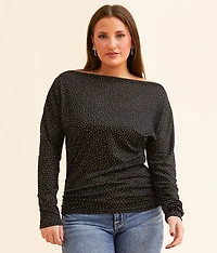 Rhinestone Mesh Top