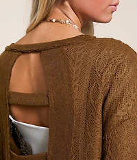Raw Edge Open Weave Top