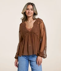 Floral Mesh Empire Top