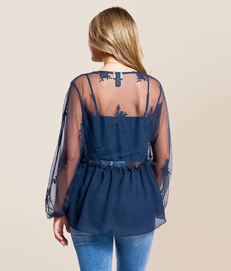 Floral Mesh Empire Top
