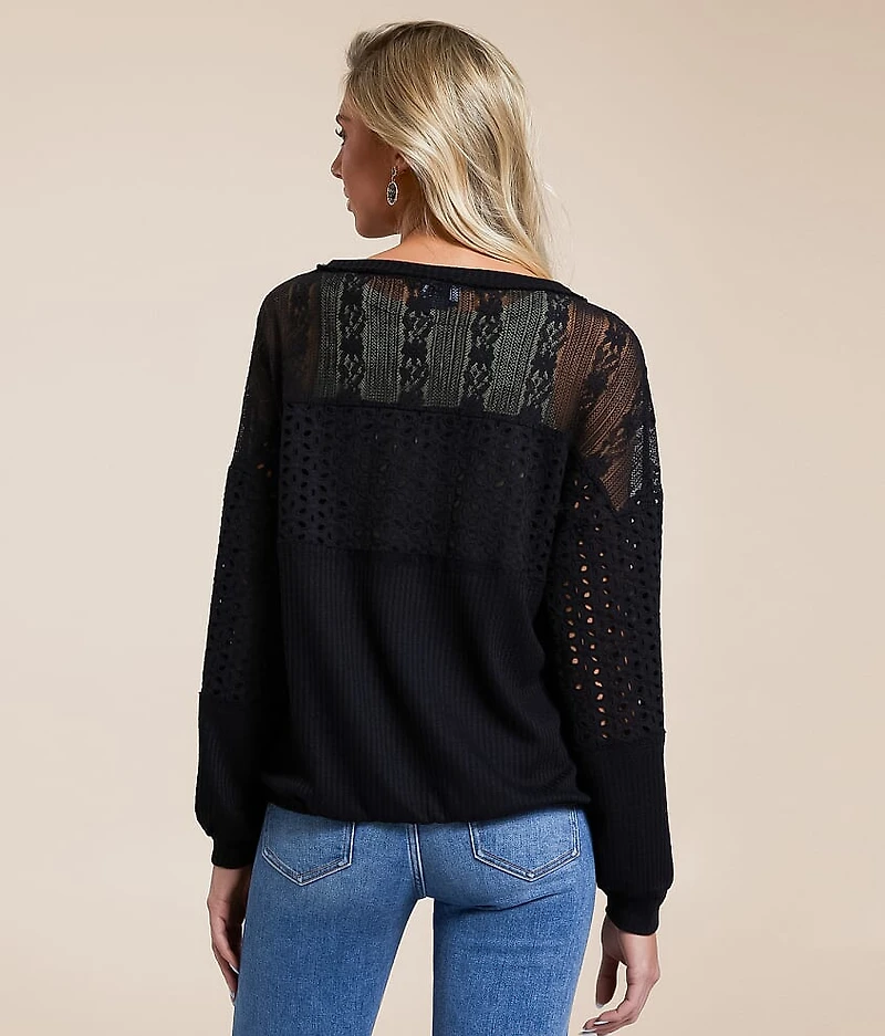 Pieced Eyelet Top