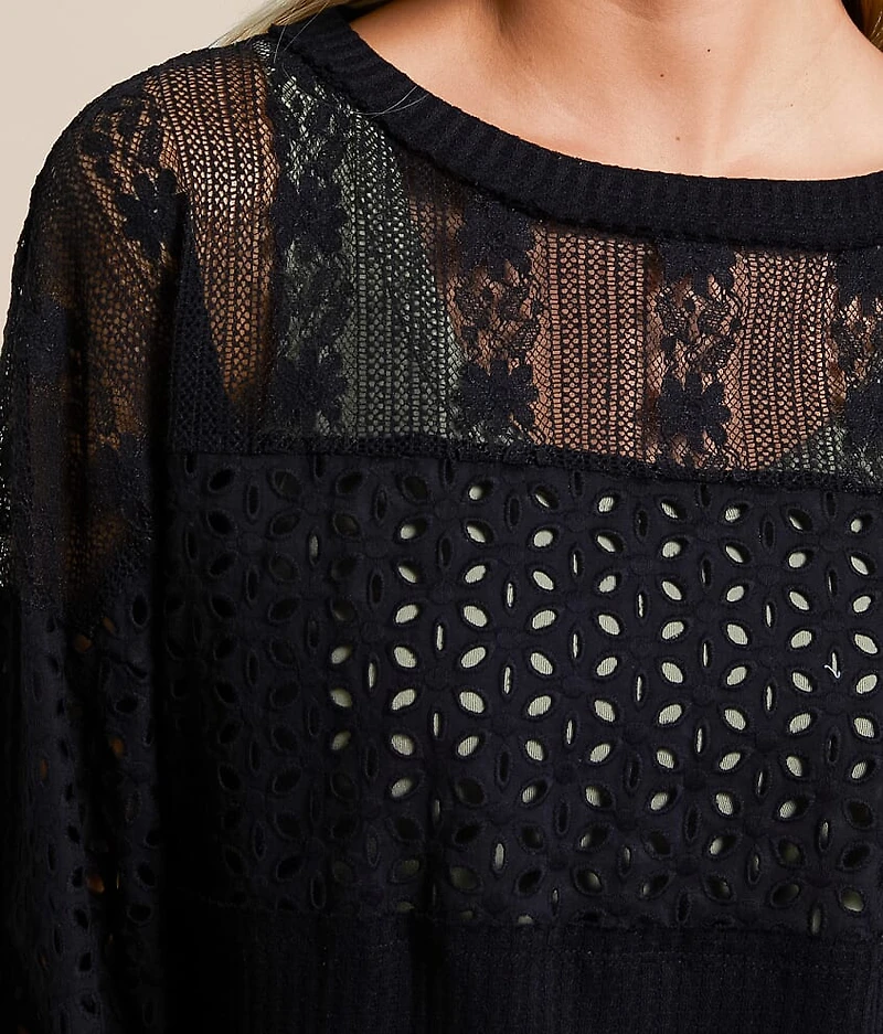 Pieced Eyelet Top