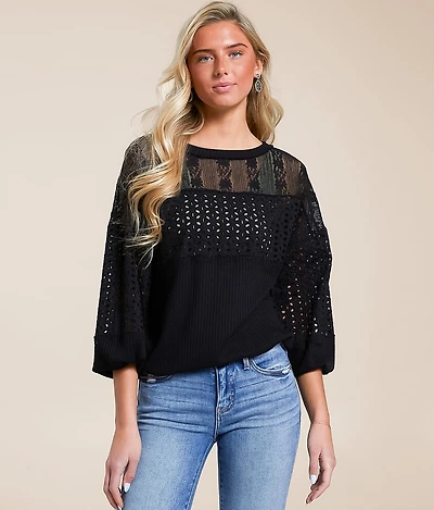 Pieced Eyelet Top