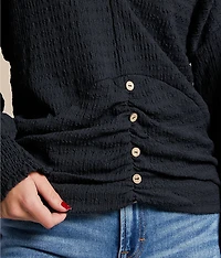 Textured Faux Button Top