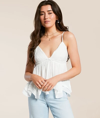 Flowy Eyelet Tank Top