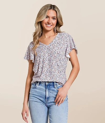 Ditsy Floral Print Top