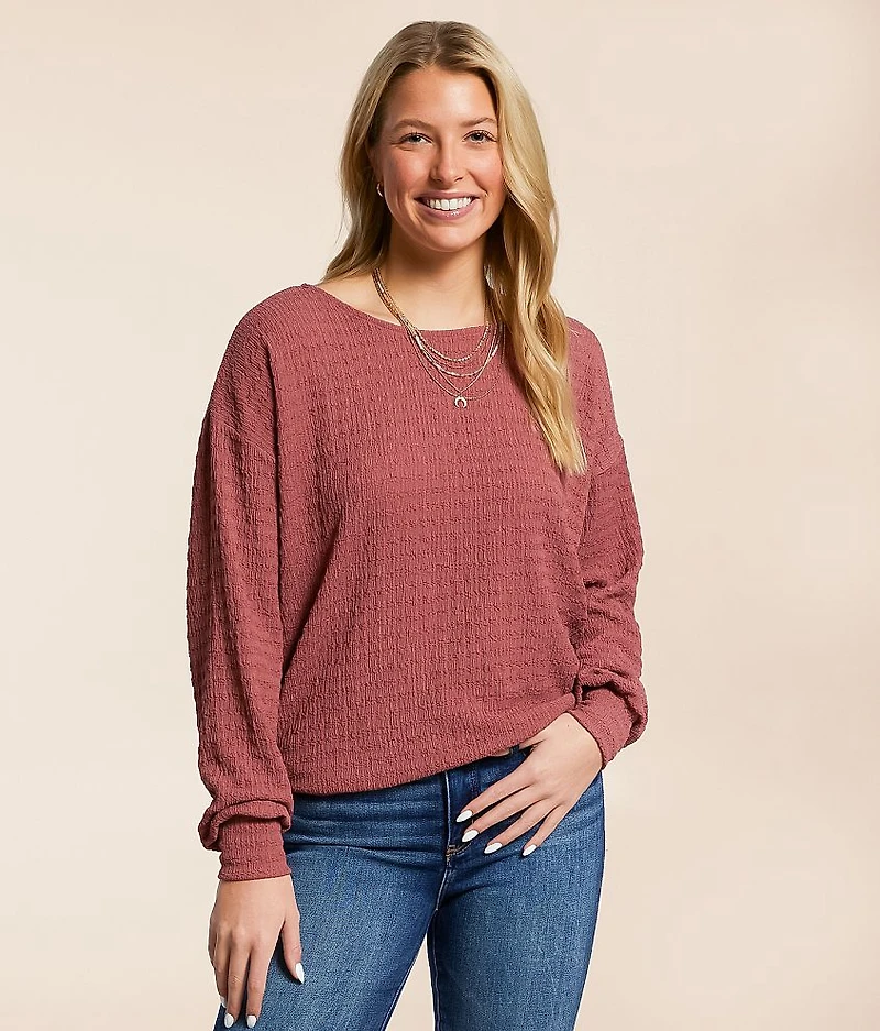 Textured Dolman Top