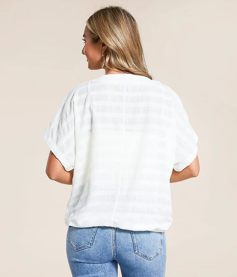Tonal Striped Textured Top