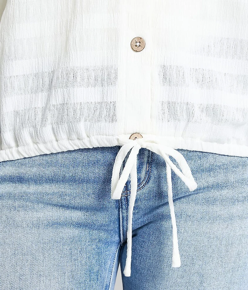 Tonal Striped Textured Top