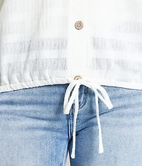 Tonal Striped Textured Top