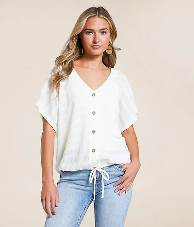 Tonal Striped Textured Top