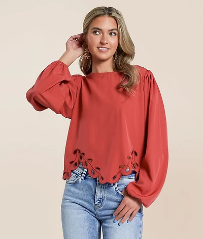 Scalloped Hanky Hem Top