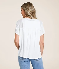 Raw Edge Textured Blouse