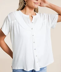 Raw Edge Textured Blouse