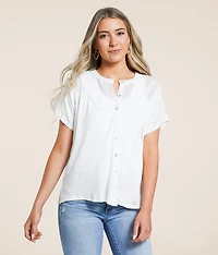 Raw Edge Textured Blouse