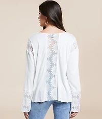 Floral Lace Inset Top