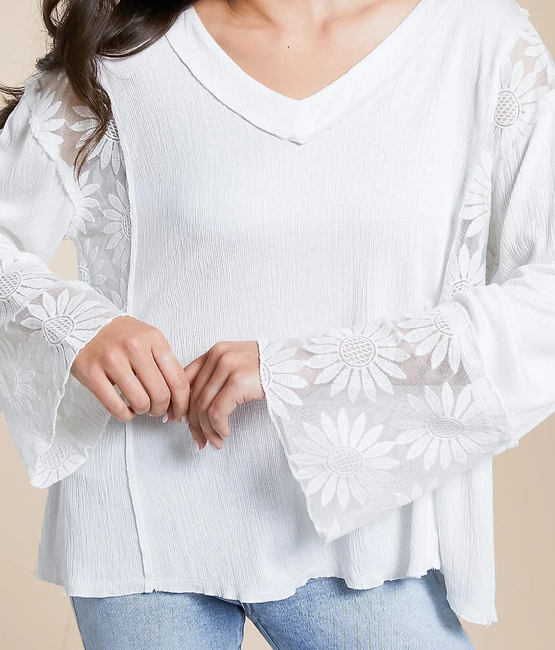 Floral Lace Inset Top