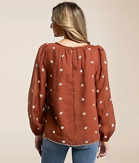 Embroidered Floral Top