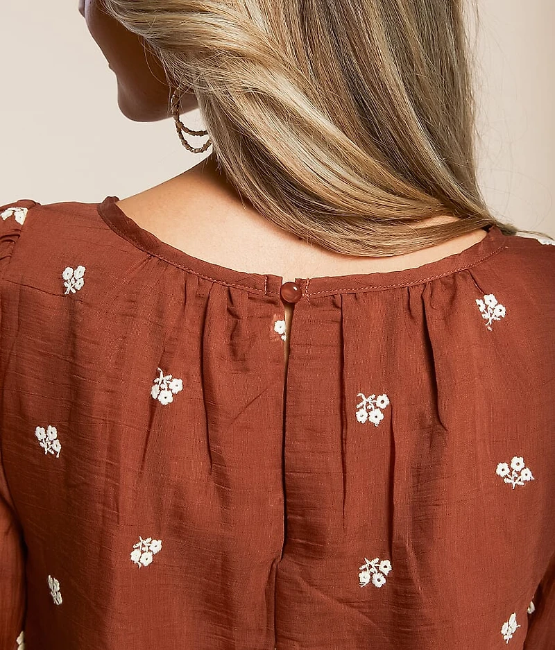 Embroidered Floral Top