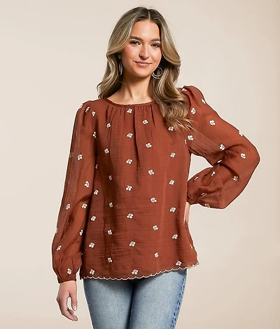 Embroidered Floral Top