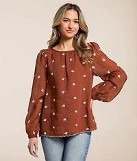 Embroidered Floral Top