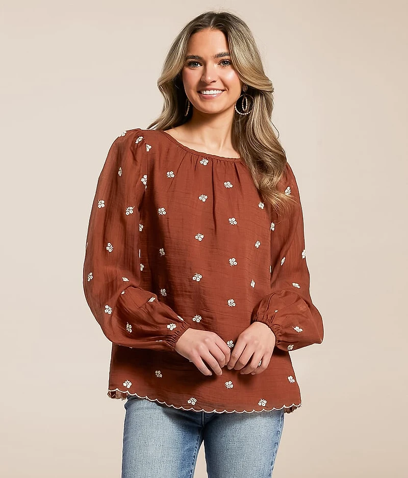 Embroidered Floral Top