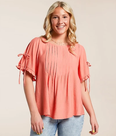 Daytrip Pleated Crinkle Top