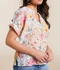 Crinkle Floral Top