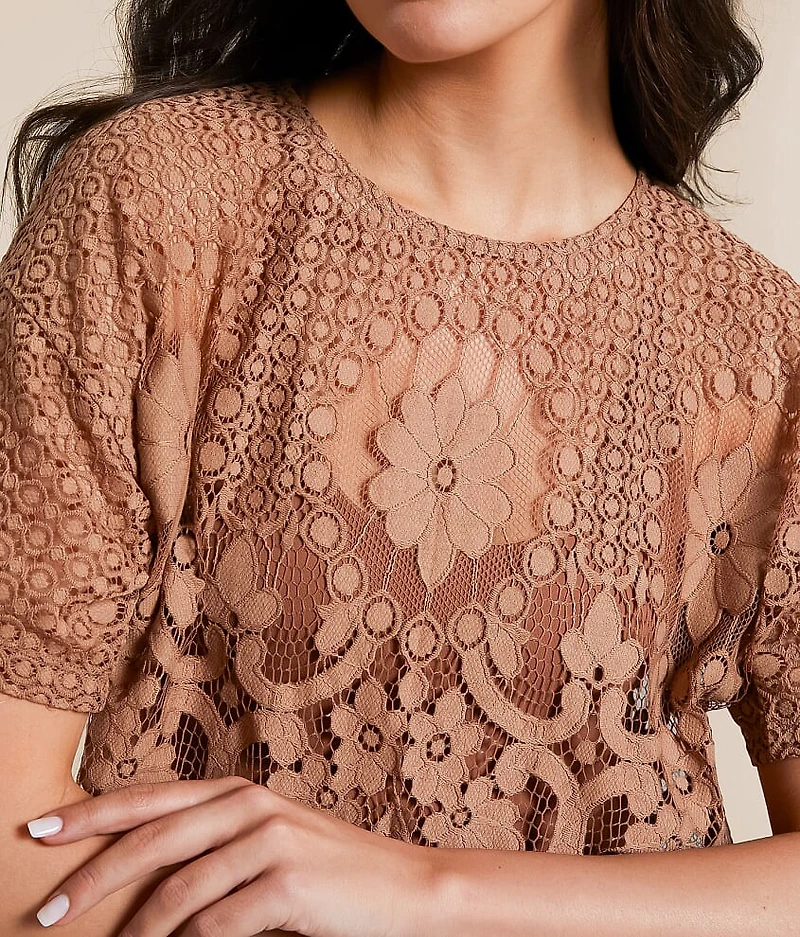 Crochet Lace Scalloped Top