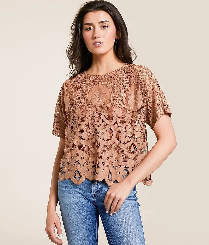 Crochet Lace Scalloped Top
