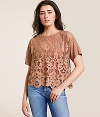 Crochet Lace Scalloped Top