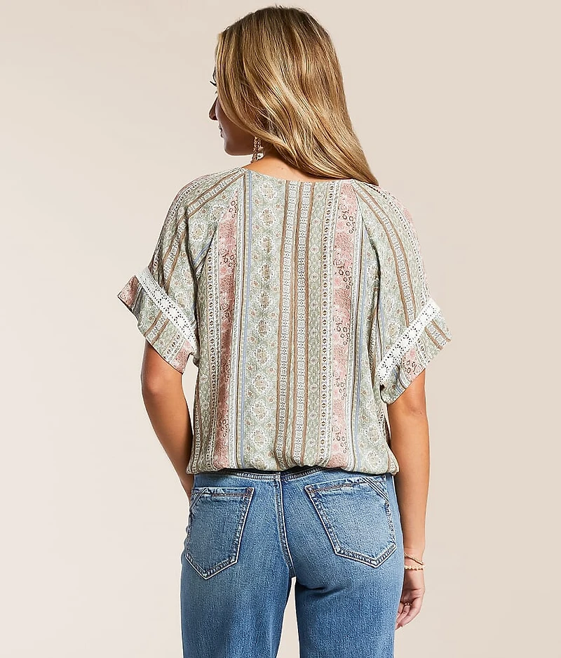 Floral Striped Henley