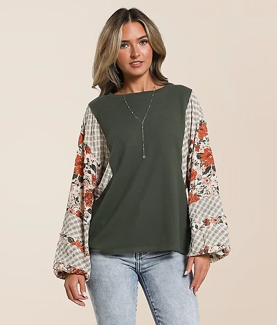 Pieced Floral Top