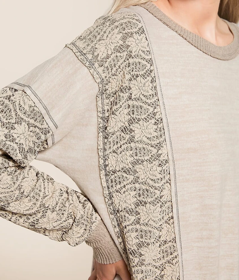 Pieced Floral Pullover